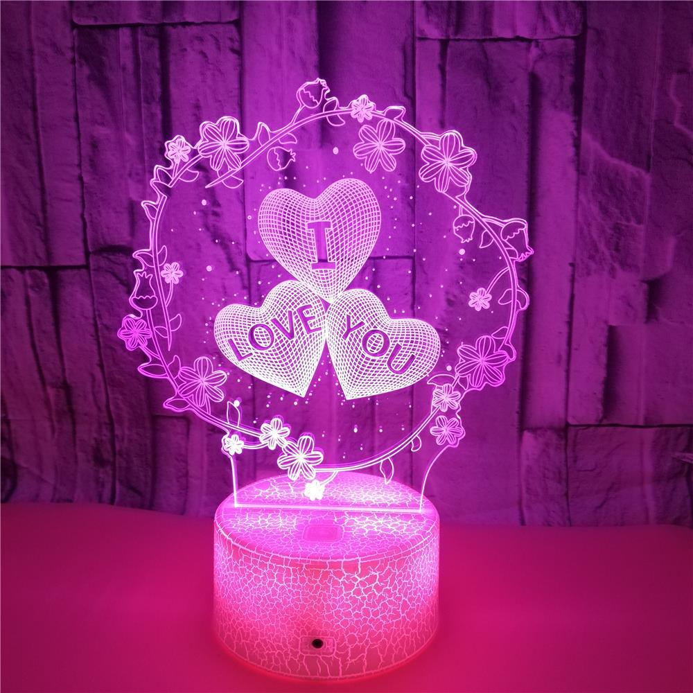 3D I LOVE YOU Night Light