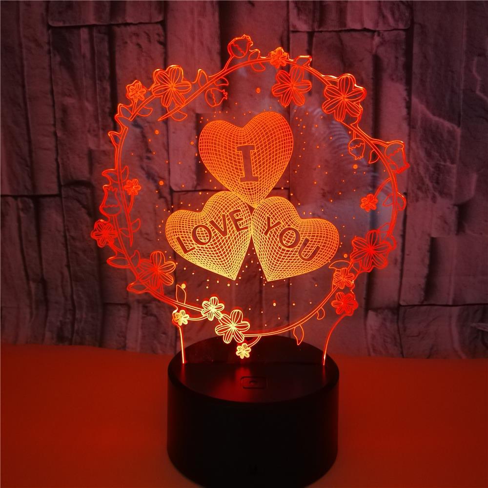 3D I LOVE YOU Night Light