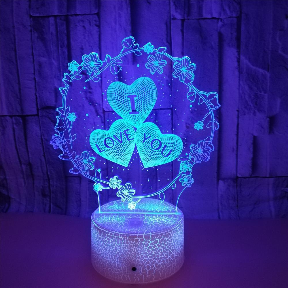 3D I LOVE YOU Night Light